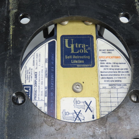DBI Sala 3103108 Ultra-Lok Self Retracting Lifeline 420 Lb Capacity W/ Mount