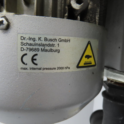 Busch SB 0310 D 0H0 UG XX 2.55kW Side Channel Regenerative Blower 230/460V 3PH