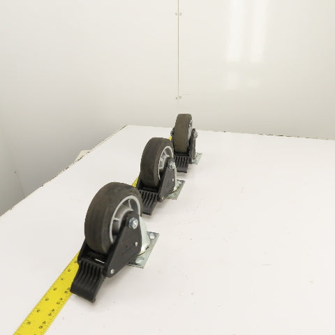 Colson Hi-Tech Performa 6" X 2" Hard Rubber Swivel Locking Caster Lot Of 3