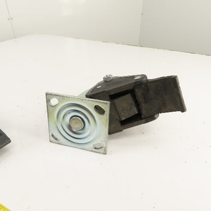 Colson Hi-Tech Performa 6" X 2" Hard Rubber Swivel Locking Caster Lot Of 3