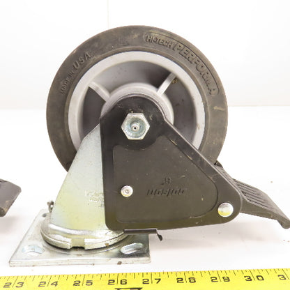 Colson Hi-Tech Performa 6" X 2" Hard Rubber Swivel Locking Caster Lot Of 3