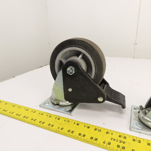 Colson Hi-Tech Performa 6" X 2" Hard Rubber Swivel Locking Caster Lot Of 3