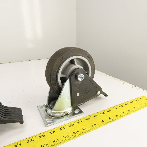 Colson Hi-Tech Performa 6" X 2" Hard Rubber Swivel Locking Caster Lot Of 3