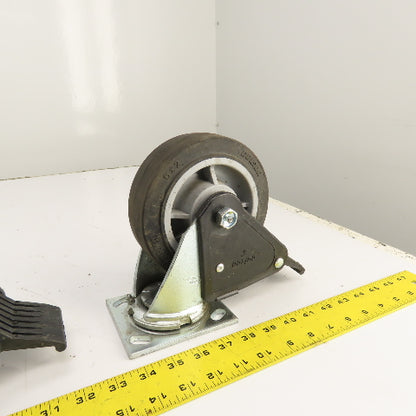 Colson Hi-Tech Performa 6" X 2" Hard Rubber Swivel Locking Caster Lot Of 3