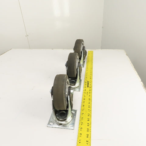 Colson Hi-Tech Performa 6" X 2" Hard Rubber Swivel Locking Caster Lot Of 3