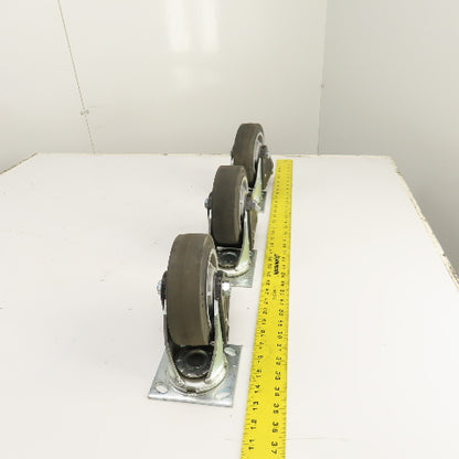 Colson Hi-Tech Performa 6" X 2" Hard Rubber Swivel Locking Caster Lot Of 3