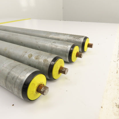 Interroll 1700 1.9" OD Galvanized Conveyor Roller 2-Groove 30" BF 28" Face Lot/4