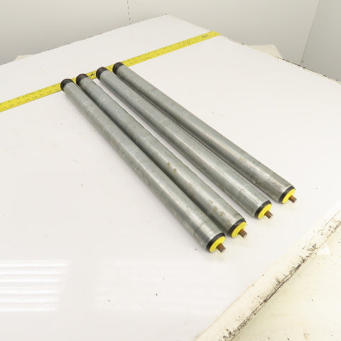 Interroll 1700 1.9" OD Galvanized Conveyor Roller 2-Groove 30" BF 28" Face Lot/4
