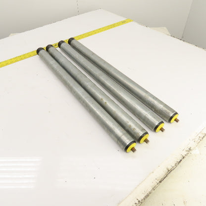 Interroll 1700 1.9" OD Galvanized Conveyor Roller 2-Groove 30" BF 28" Face Lot/4