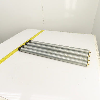 Interroll 1700 1.9" OD Galvanized Conveyor Roller 2-Groove 30" BF 28" Face Lot/4
