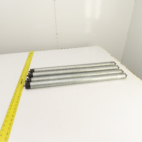 Interroll 1700 1.9" OD Galvanized Conveyor Roller 2-Groove 30" BF 28" Face Lot/4