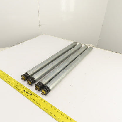 Interroll 1700 1.9" OD Galvanized Conveyor Roller 2-Groove 30" BF 28" Face Lot/4