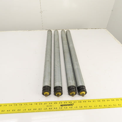 Interroll 1700 1.9" OD Galvanized Conveyor Roller 2-Groove 30" BF 28" Face Lot/4