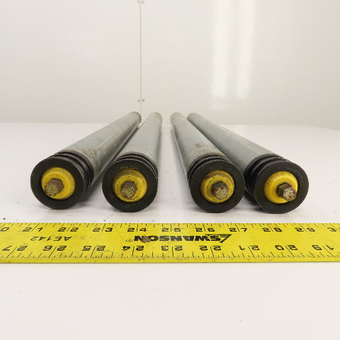 Interroll 1700 1.9" OD Galvanized Conveyor Roller 2-Groove 30" BF 28" Face Lot/4