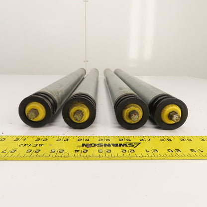 Interroll 1700 1.9" OD Galvanized Conveyor Roller 2-Groove 30" BF 28" Face Lot/4
