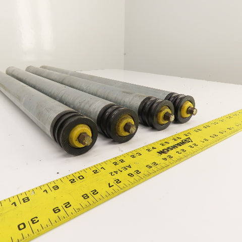 Interroll 1700 1.9" OD Galvanized Conveyor Roller 2-Groove 30" BF 28" Face Lot/4