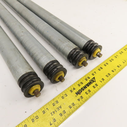 Interroll 1700 1.9" OD Galvanized Conveyor Roller 2-Groove 30" BF 28" Face Lot/4