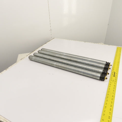 Interroll 1700 1.9" OD Galvanized Conveyor Roller 2-Groove 30" BF 28" Face Lot/4