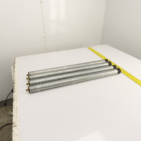 Interroll 1700 1.9" OD Galvanized Conveyor Roller 2-Groove 30" BF 28" Face Lot/4