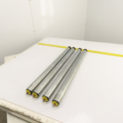 Interroll 1700 1.9" OD Galvanized Conveyor Roller 2-Groove 30" BF 28" Face Lot/4
