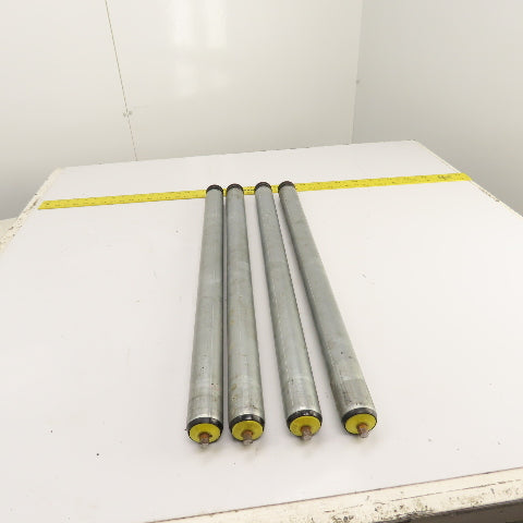 Interroll 1700 1.9" OD Galvanized Conveyor Roller 2-Groove 30" BF 28" Face Lot/4