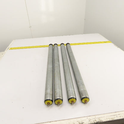Interroll 1700 1.9" OD Galvanized Conveyor Roller 2-Groove 30" BF 28" Face Lot/4