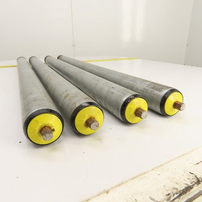 Interroll 1700 1.9" OD Galvanized Conveyor Roller 2-Groove 30" BF 28" Face Lot/4