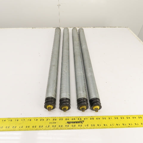 Interroll 1700 1.9" OD Galvanized Conveyor Roller 2-Groove 30" BF 28" Face Lot/4