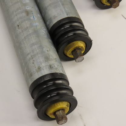Interroll 1700 1.9" OD Galvanized Conveyor Roller 2-Groove 30" BF To 6.5" Lot/8