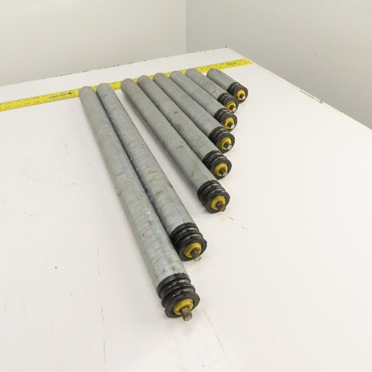 Interroll 1700 1.9" OD Galvanized Conveyor Roller 2-Groove 30" BF To 6.5" Lot/8