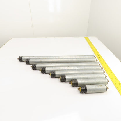 Interroll 1700 1.9" OD Galvanized Conveyor Roller 2-Groove 30" BF To 6.5" Lot/8
