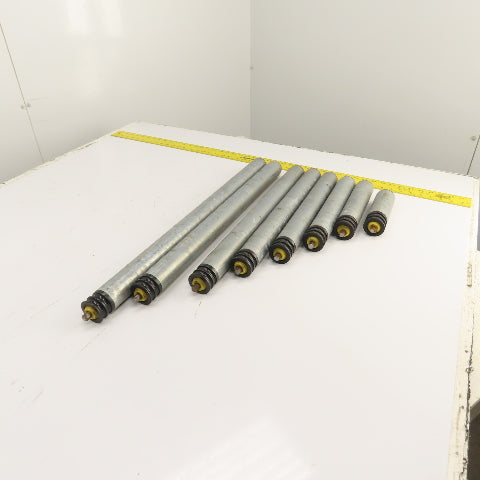 Interroll 1700 1.9" OD Galvanized Conveyor Roller 2-Groove 30" BF To 6.5" Lot/8