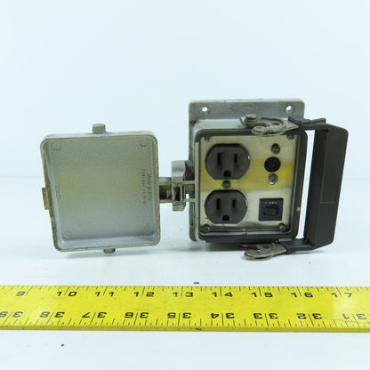 Mencom Panel Interface Connector Dual 115V Outlets Nema 4