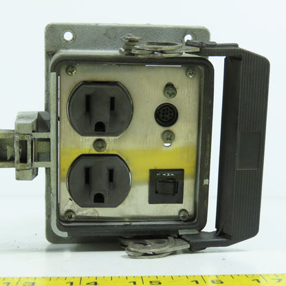 Mencom Panel Interface Connector Dual 115V Outlets Nema 4