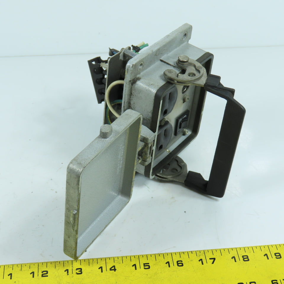 Mencom Panel Interface Connector Dual 115V Outlets Nema 4