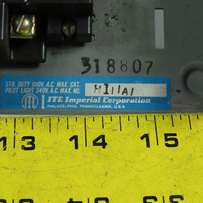 ITE H1 Non-Reversing Start Only Push Control Station Switch 600VAC