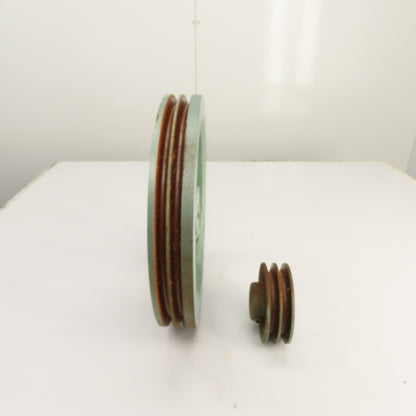 Ingersoll Rand R8172 2-Groove Pulley Air Compressor Fly Wheel Set 2A468 Lot/2