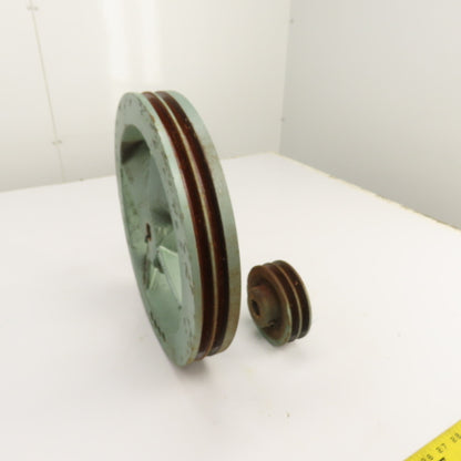 Ingersoll Rand R8172 2-Groove Pulley Air Compressor Fly Wheel Set 2A468 Lot/2