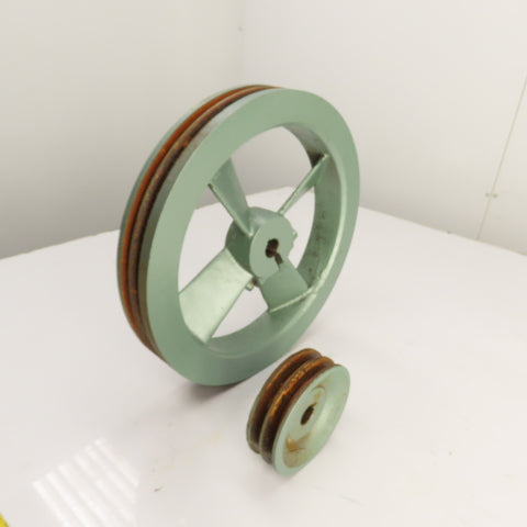 Ingersoll Rand R8172 2-Groove Pulley Air Compressor Fly Wheel Set 2A468 Lot/2