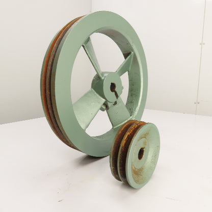 Ingersoll Rand R8172 2-Groove Pulley Air Compressor Fly Wheel Set 2A468 Lot/2