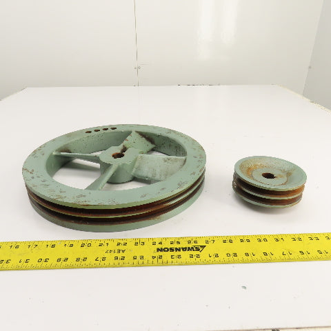Ingersoll Rand R8172 2-Groove Pulley Air Compressor Fly Wheel Set 2A468 Lot/2