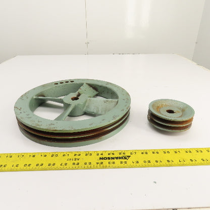 Ingersoll Rand R8172 2-Groove Pulley Air Compressor Fly Wheel Set 2A468 Lot/2