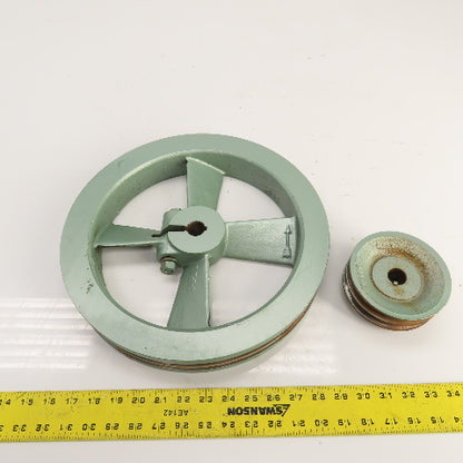Ingersoll Rand R8172 2-Groove Pulley Air Compressor Fly Wheel Set 2A468 Lot/2