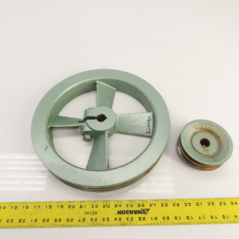 Ingersoll Rand R8172 2-Groove Pulley Air Compressor Fly Wheel Set 2A468 Lot/2