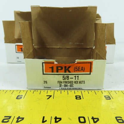 5/8-11 x 2-5/8" Stainless Steel Full Thread Hex Head Bolts (6) W/ 16 Nuts Lot/22
