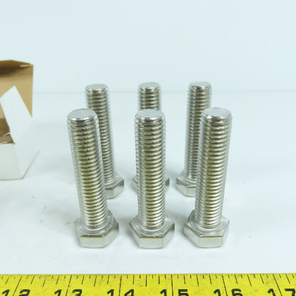 5/8-11 x 2-5/8" Stainless Steel Full Thread Hex Head Bolts (6) W/ 16 Nuts Lot/22