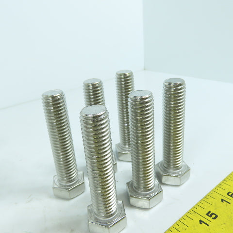 5/8-11 x 2-5/8" Stainless Steel Full Thread Hex Head Bolts (6) W/ 16 Nuts Lot/22