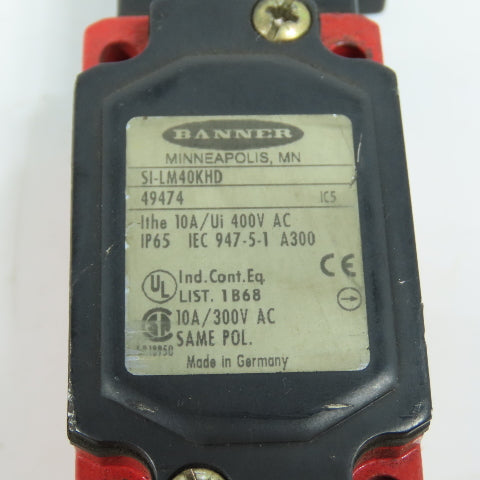 Banner SI-LM40KHD Safety Interlock Switch 10A 400V (No Key)