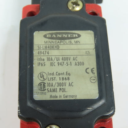 Banner SI-LM40KHD Safety Interlock Switch 10A 400V (No Key)