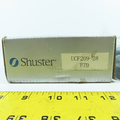 Shuster UCF209-28 4 Bolt Flange Mounted Ball Bearing Unit 1.75" Bore NEW